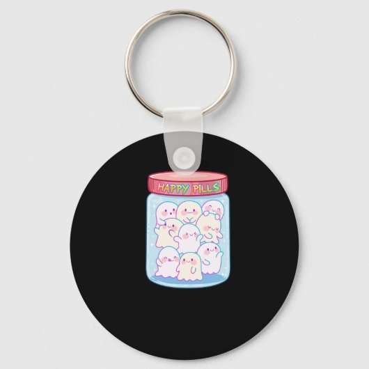 Ghosts Happy Pills Sticker Sleutelhanger (Voorkant)