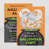 Ghosts & Heksen Cauldron Halloween uitnodiging (Voorkant / Achterkant)
