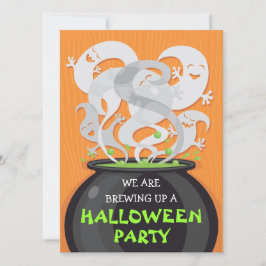Ghosts & Heksen Cauldron Halloween uitnodiging
