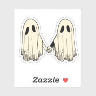 Ghosts Holding Hands Sticker