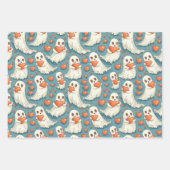 Ghosts Holding Hearts Valentijnsdag Inpakpapier Vel (Voorkant 2)