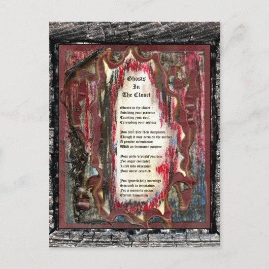 Ghosts in de kast briefkaart (Voorkant)