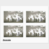 Ghosts in een Graveyard Rechthoekige Sticker (Vel)