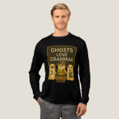 Ghosts Love Grammar Schattigee Spooky klaslokaal l Tri-Blend Shirt (Voorkant)