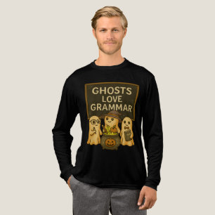 Ghosts Love Grammar Schattigee Spooky klaslokaal l Tri-Blend Shirt