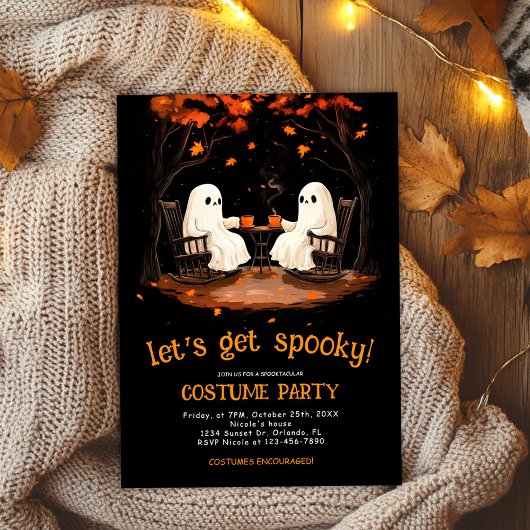 Ghosts Oktober Spooky Halloween Party Kaart