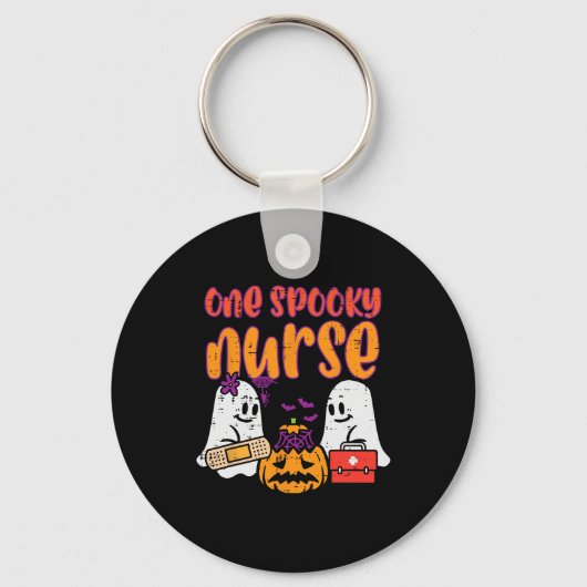 Ghosts One Spooky Nurse Halloween Nurse Herfst Scr Sleutelhanger (Voorkant)