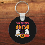 Ghosts One Spooky Nurse Halloween Nurse Herfst Scr Sleutelhanger (Voorkant)
