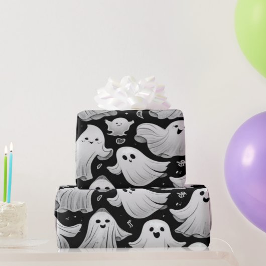 Ghosts Overal Spooky Leuke Halloween Scene Cadeaupapier (Feestgeschenken)