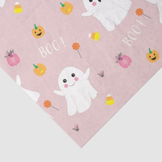 Ghosts Patroon Roze Tissue Paper Tissuepapier (Detail)