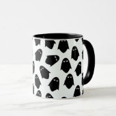 Ghosts patroonsilhouette koffiekop mok (Voorkant rechts)