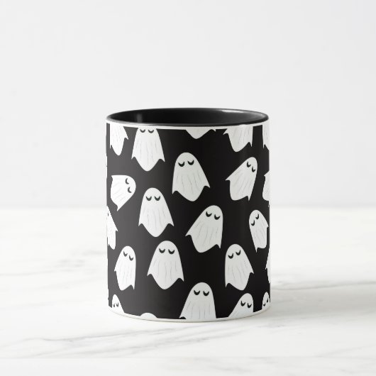 Ghosts patroonsilhouette koffiekop mok (Midden)