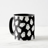 Ghosts patroonsilhouette koffiekop mok (Voorkant links)