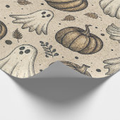  Ghosts & Pumpkins Halloween Pattern (2) Cadeaupapier (Hoek)