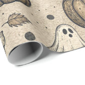  Ghosts & Pumpkins Halloween Pattern (2) Cadeaupapier (Rol Hoek)