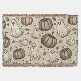  Ghosts & Pumpkins Halloween Pattern (2) Deken