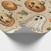  Ghosts & Pumpkins Halloweenpatroon Cadeaupapier (Hoek)