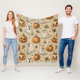 Ghosts & Pumpkins Halloweenpatroon Fleece Deken