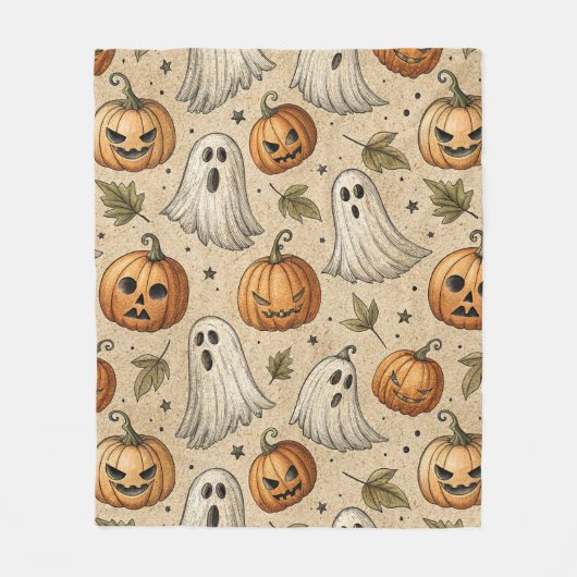  Ghosts & Pumpkins Halloweenpatroon Fleece Deken (Voorkant)