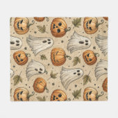  Ghosts & Pumpkins Halloweenpatroon Fleece Deken (Voorkant (Horizontaal))