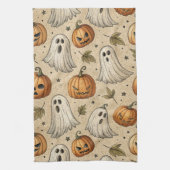 Ghosts & Pumpkins Halloweenpatroon Theedoek (Verticaal)