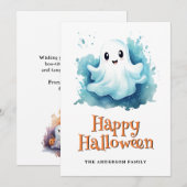 Ghosts Pumpkins Happy Halloween Kaart (Voorkant / Achterkant)