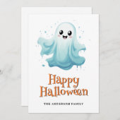 Ghosts Pumpkins Kinder Halloween Kaart (Voorkant / Achterkant)