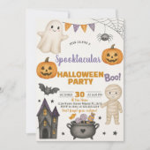 Ghosts, Pumpkins & Kostuum Bash Uitnodigen Kaart (Voorkant)