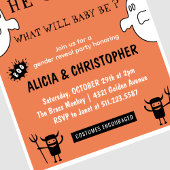 Ghosts Sinaasappel Oktober Halloween gender reveal Kaart