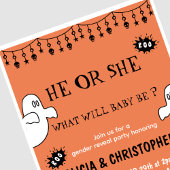 Ghosts Sinaasappel Oktober Halloween gender reveal Kaart