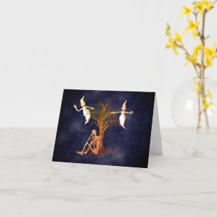 Ghosts Skeleton Cute Halloween Note Kaart