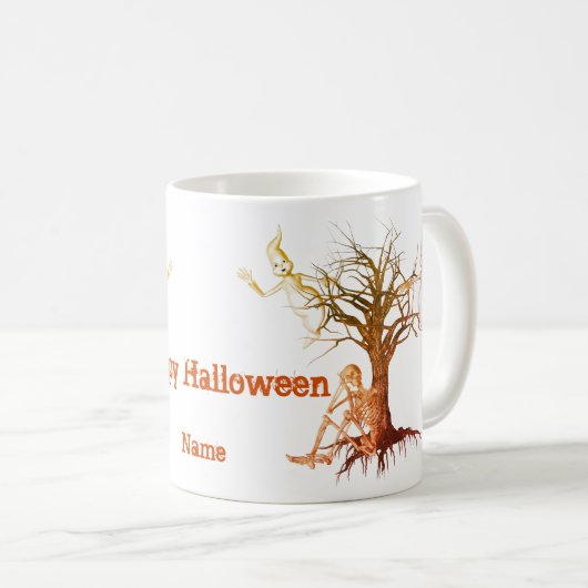Ghosts Skeleton Halloween Funny Persoonlijk Koffiemok (Voorkant rechts)