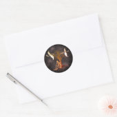 Ghosts Skeleton Halloween Funny Ronde Sticker (Envelop)