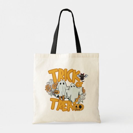 Ghosts Skulls Jack-O' Lanterns Trick or treat Tote Bag (Achterkant)