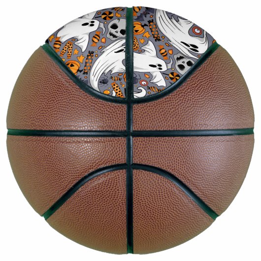 Ghosts Spooky en griezelige Schattigee Monsters Basketbal (Rechts)
