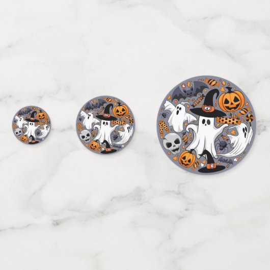 Ghosts Spooky en griezelige Schattigee Monsters Confetti (Achterkanten)