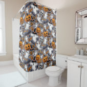 Ghosts Spooky en griezelige Schattigee Monsters Douchegordijn (In situ)