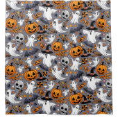 Ghosts Spooky en griezelige Schattigee Monsters Douchegordijn (Voorkant)