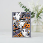 Ghosts Spooky en griezelige Schattigee Monsters Feestdagenkaart (Staand voorkant)