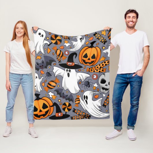Ghosts Spooky en griezelige Schattigee Monsters Fleece Deken (In situ)