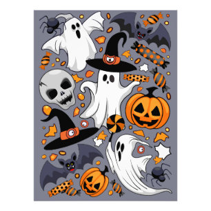 Ghosts Spooky en griezelige Schattigee Monsters Foto Afdruk