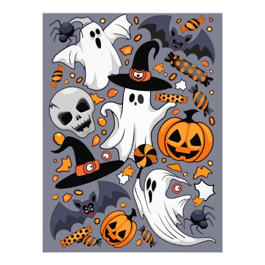 Ghosts Spooky en griezelige Schattigee Monsters Foto Afdruk (Voorkant)