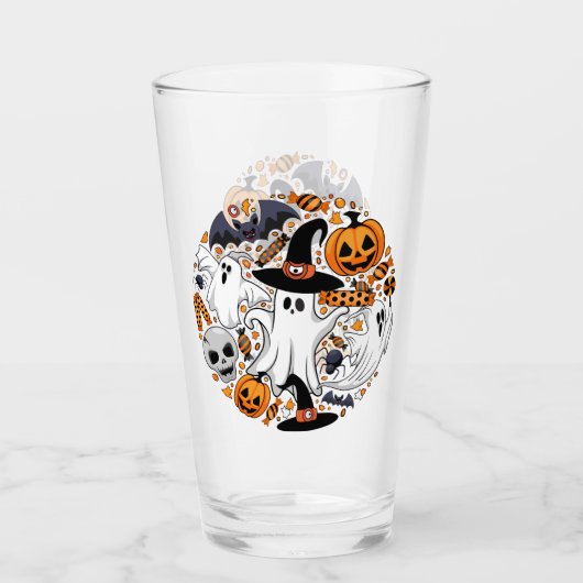 Ghosts Spooky en griezelige Schattigee Monsters Glas (Voorkant)