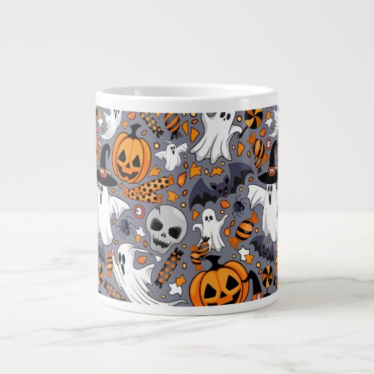 Ghosts Spooky en griezelige Schattigee Monsters Grote Koffiekop (Voorkant)