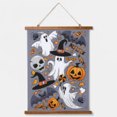 Ghosts Spooky en griezelige Schattigee Monsters Hangend Wandkleed (Voorkant)