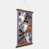 Ghosts Spooky en griezelige Schattigee Monsters Hangend Wandkleed (Gebogen)