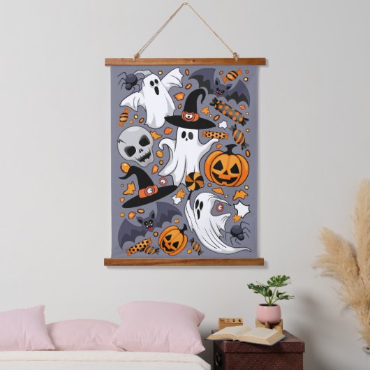 Ghosts Spooky en griezelige Schattigee Monsters Hangend Wandkleed (Slaapkamer)