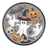 Ghosts Spooky en griezelige Schattigee Monsters Hockey Puck (Voorkant)