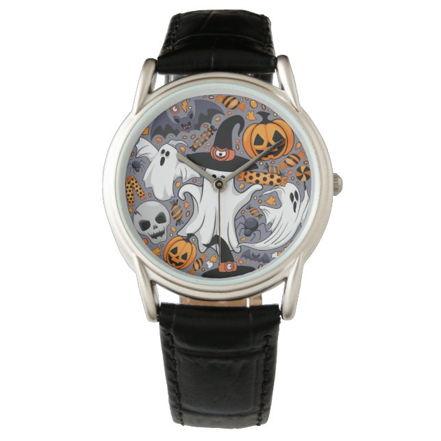 Ghosts Spooky en griezelige Schattigee Monsters Horloge (Voorkant)