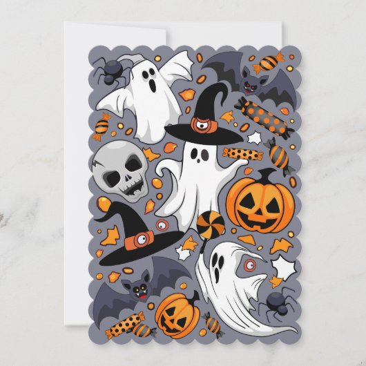 Ghosts Spooky en griezelige Schattigee Monsters Kaart (Voorkant)